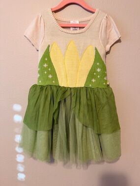 Disney Tiana Green and Yellow knit Tulle Dress
